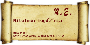 Mitelman Eugénia névjegykártya